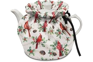 Eheartsgir Christmas Thorn Bird Insulated Teapot Cover Insulation and Keep Warm Dustproof Teapot Cozies Kitchen Home Decorative Tea Pots Tea Party Restaurant Decor