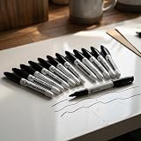 Volcanics Black Dry Erase Markers 12 Pack Fine Tip Whiteboard Pens view 6