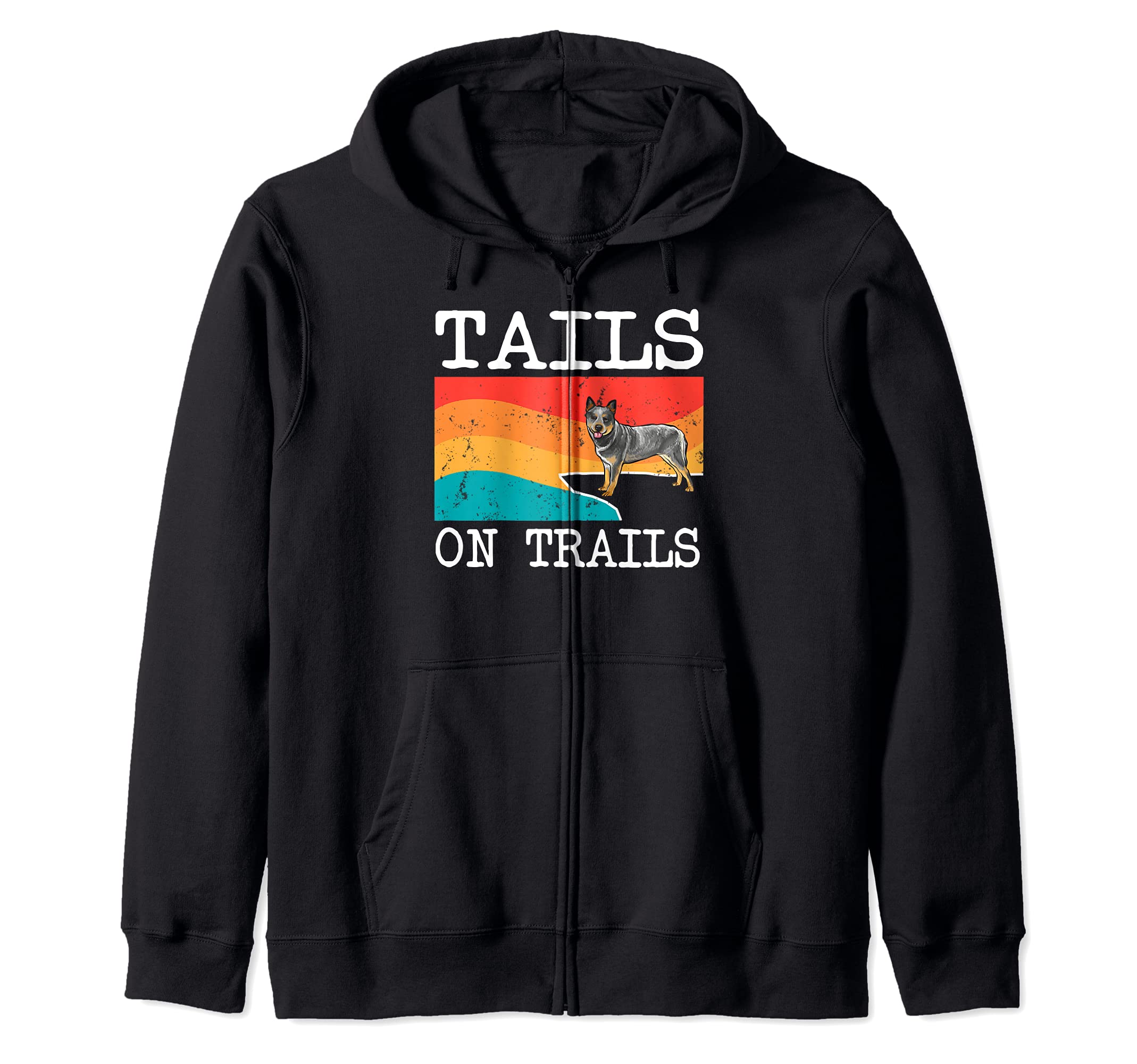 Tails On Trails Australian Cattle Dog Dog Funny Hiking Zip Hoodie