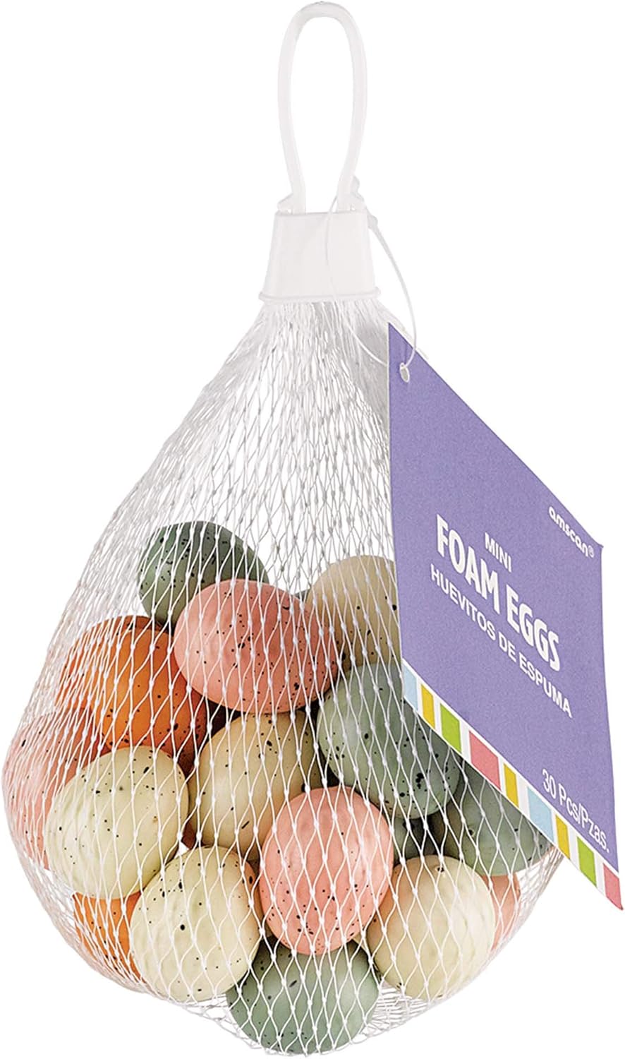 amscan Easter Mini Speckled Foam Egg Decoration, 30 Ct, Multicolor (360381)
