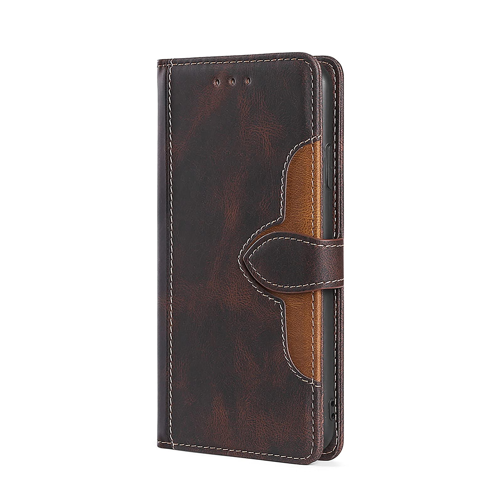 GOKEN Leather Case for Oppo Reno8 Pro 5G (Reno 8 Pro 5G), Magnetic Closure Full Protection Book Style Wallet Flip Cover with Kickstand and Card Slots, PU/TPU Case Phone Shell (Brown)