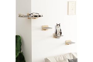 Modern Cat Wall Furniture, Cat Wall Shelves Fit Cat Up to 22Lbs with 3 Steps Cat Climbing Shelves, Cat Hammock,Floating Cat S