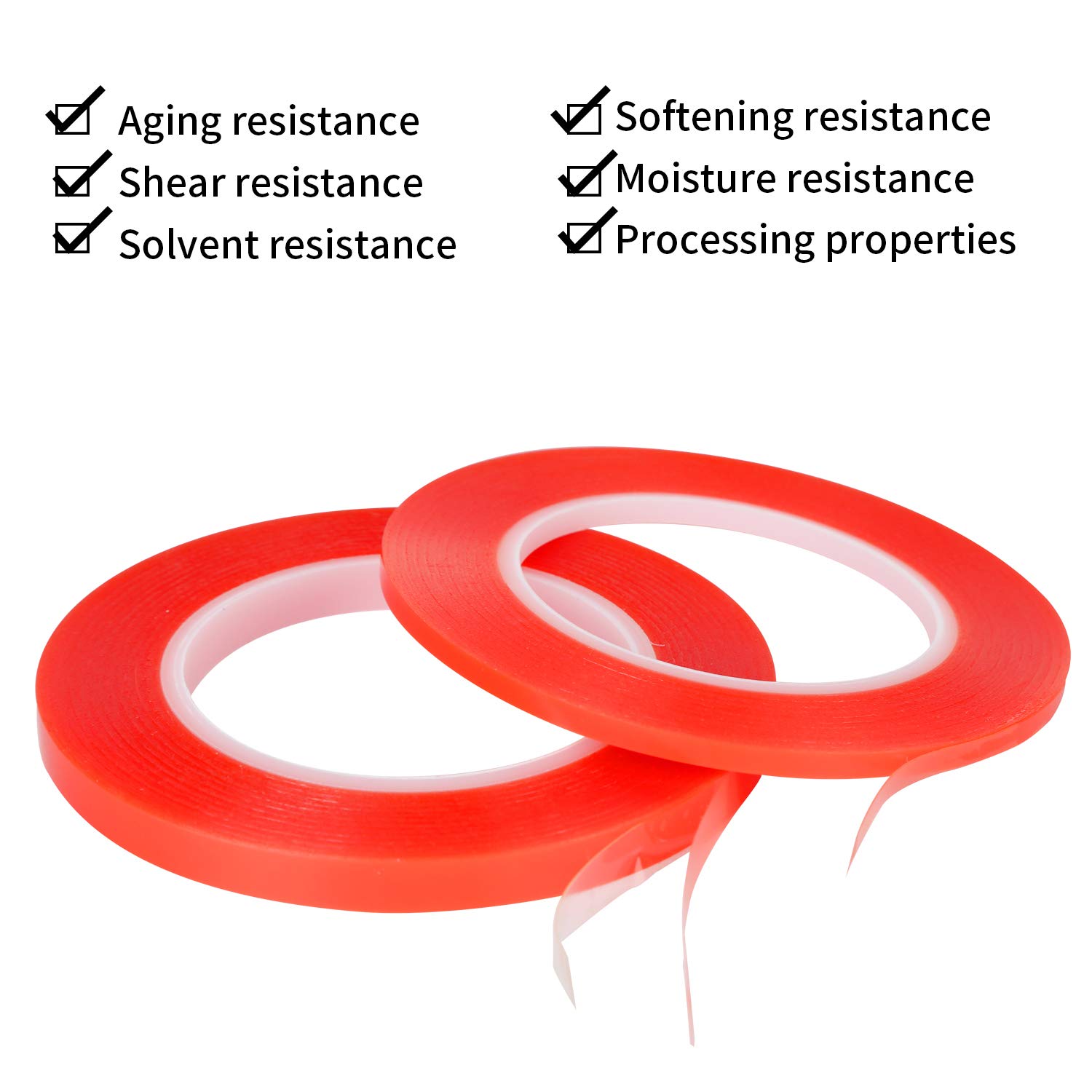 Kaisiking Double Sided Adhesive Tape 5mm / 10mm x 25M Heat Resistant High Adhesion Transparent Acrylic Tape, LCD Screen Repair Sticker for Cell Phone Touch Screen Repair