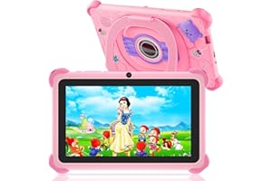 Trayoo Kids Tablet, 7 inch Tablets for Kids, 32GB Toddler Tablet with Case Included, Parental Control, Dual Camera, GMS, WiFi (Pink)