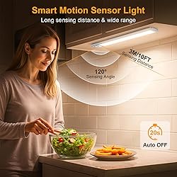 Gritin 10.2inch Under Cabinet Lighting Rechargeable