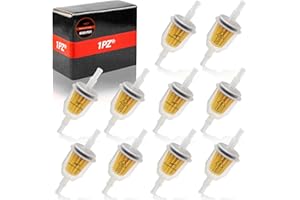 1PZ KHX-F01 Premium 1/4" and 5/16" inch Universal Fuel Filter Barbed Clear for Kohler John Deere Toro Honda (Pack of 10)