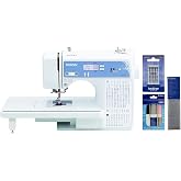 Brother XR9550 Computerized Sewing and Quilting Machine, 165 Built-In Stitches, Wide Table, Premium Thread 6-Pack, Water-Soluble Stabilizer and Sewing Machine Needles 5-Pack