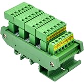 Slim DIN Rail Mount 10A/300V Pluggable Screw Terminal Block Distribution Module (5x6 Position)