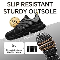 DRRHINO Steel Toe Shoes for Men Women Comfortable