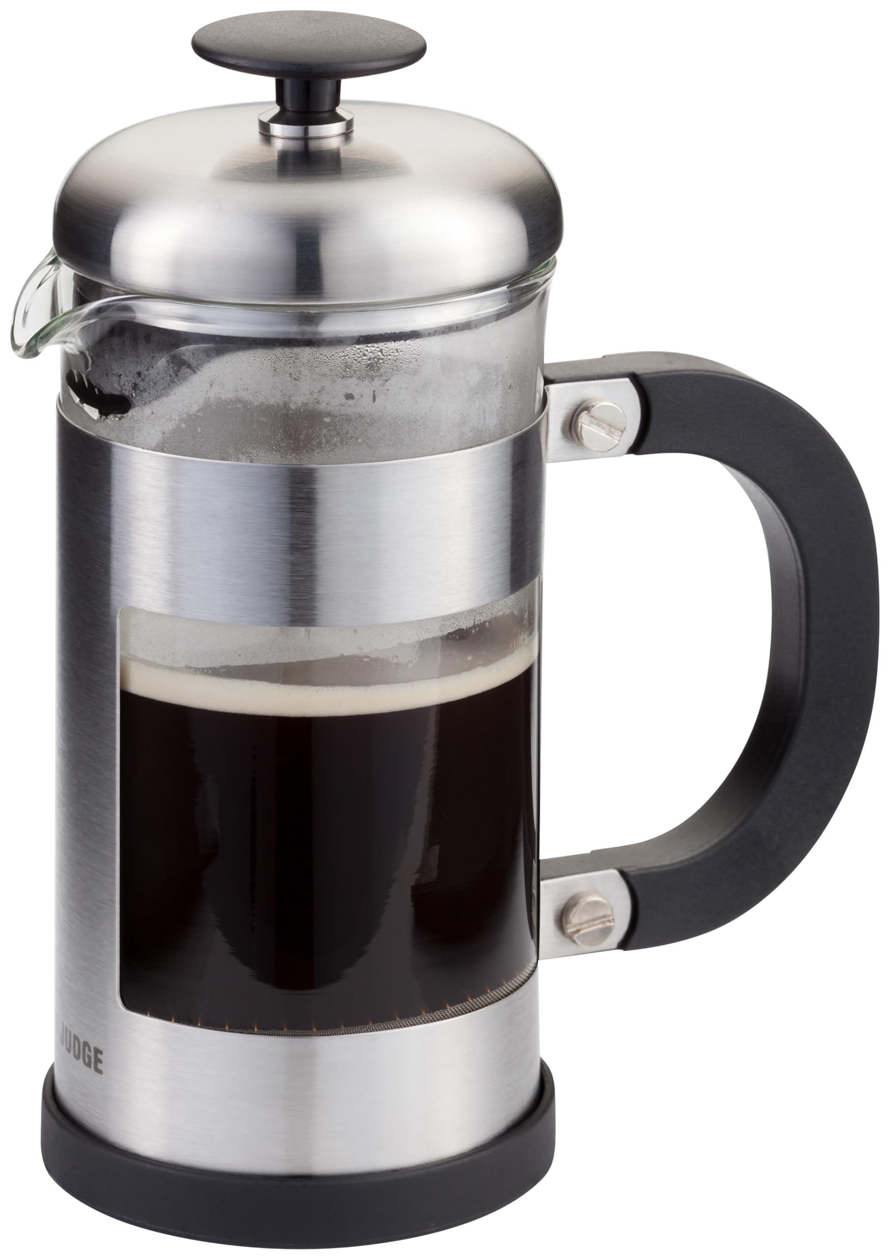 Judge Glass Cafetiere, 3 Cup Coffee Maker (350ml), Removable Base, Scratch-Resistant, Dishwasher Safe, Suitable for Filter Coffee and Loose Tea, Stainless Steel