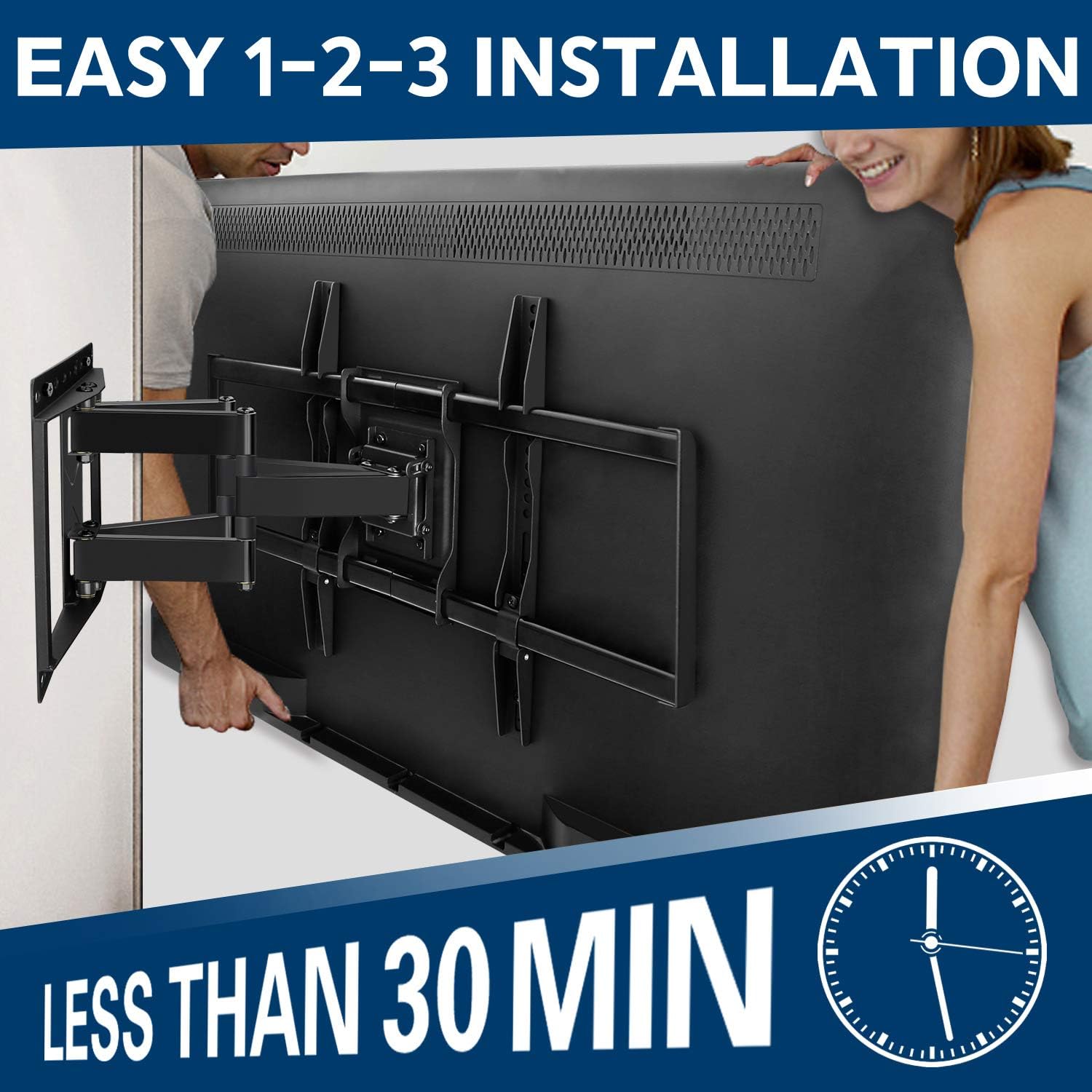Mounting Dream TV Mount Bracket for 42-70 Inch Flat Screen TVs, Full Motion TV Wall Mounts with Swivel Articulating Dual Arms , Heavy Duty Design - Max VESA 600x400mm , 100 LBS Loading , MD2296: Electronics