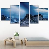 SIGNWIN 5 Panel Canvas Wall Art Aerial Astronomy & Space Dramatic Global Green Photography Realism Stars Ultra for Home Decorations Ready to Hang - 60