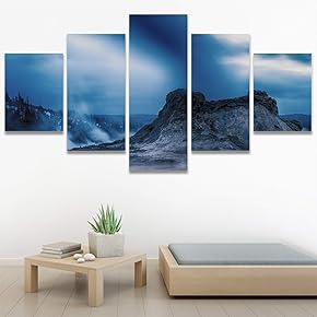SIGNWIN 5 Panel Canvas Wall Art Aerial Astronomy...