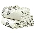 Boho Throw Blanket for Bed - 100% Cotton Ultra Soft Rustic Quilt Fall Blanket - Geometric Mandela Printed Farmhouse Decor Bed Blankets,60"×80" All Season Rustic Throw for Sofa Couch Chair