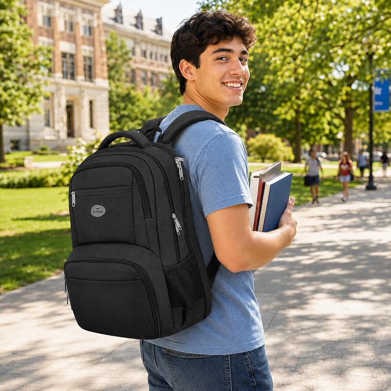 Mochila para portátil de 17 polegadas, mochila de trabalho impermeável para homens