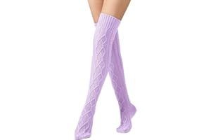 Leoparts Cable Knit Thigh High Socks for Women Over the Knee Boot Socks Extra Long Leg Warmer Winter Stockings