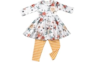 FIOUKIAY Toddler-Girls-Fall-Clothes-Set Little Girls Highlow Tunic Tops+Leggings Outfit Boutique Clothing