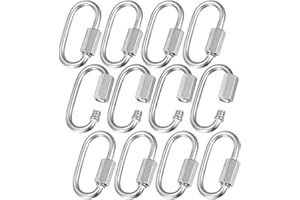 M METERXITY Quick Chain Link Connector, M3.5 1/8 304 Stainless Steel D-Shape Locking Repair Chain Links for Swing/Camping/Hik
