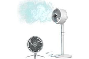 Shark FlexBreeze Pedestal & Tabletop Oscillating Fan with Remote, Indoor & Outdoor, Portable, Corded & Cordless with InstaCool Misting Attachment, White, FA222WH