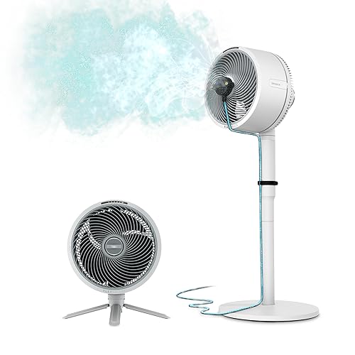 Shark FlexBreeze Pedestal & Tabletop Oscillating Fan with Remote, Indoor & Outdoor, Portable, Corded & Cordless with InstaCool Misting Attachment, White, FA222WH