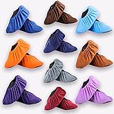 VIJAY SENO 10 Pairs Reusable Non Slip Shoe Covers, Premium Soft Washable Thickened Safety Boot & Shoe Covers for Household, Office, Laboratory,one size(10 colors)