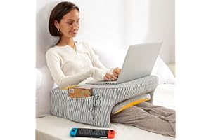cooloo8 Lap Desk, Reading Pillow, Gaming Lap Pillow, Teens Arm Rest Pillow, Reading Lap Pillow, Memory Foam Pillow for Reading, Working, Ergonomic Lap Desk, Playing, Crocheting in Bed Couch(Ash Grey)