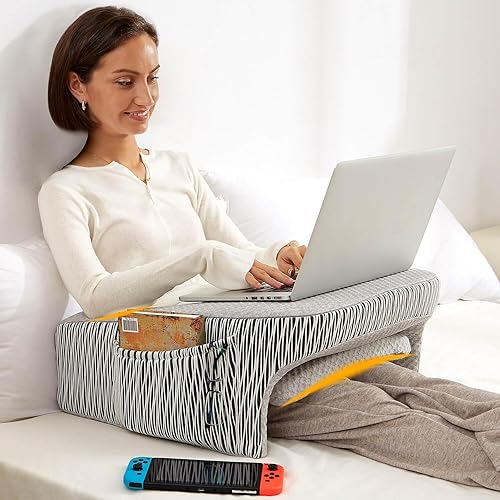 cooloo8 Lap Desk, Reading Pillow, Gaming Lap Pillow, Teens Arm Rest Pillow, Reading Lap Pillow, Memory Foam Pillow for Reading, Working, Ergonomic Lap Desk, Playing, Crocheting in Bed Couch(Ash Grey)
