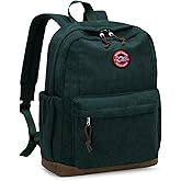 Aesthetic Corduroy Backpack Bookbag for Women Men, Vintage School Daypack with Laptop Compartment, Casual Travel Bag for College Student & Teen Girls Green