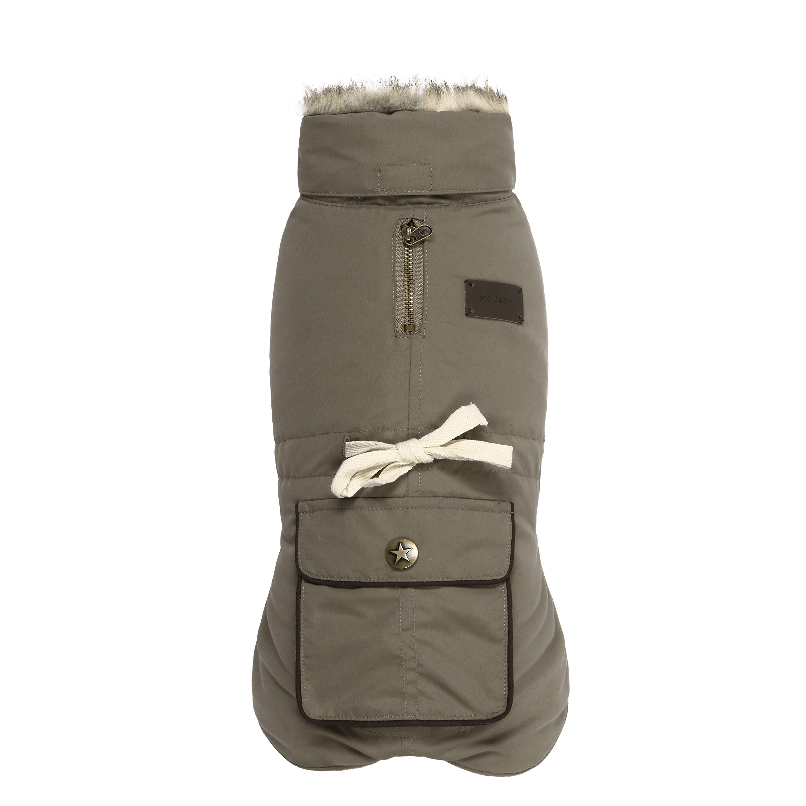 Wouapy 726836 Coat for Dogs Army, Size 36, Khaki