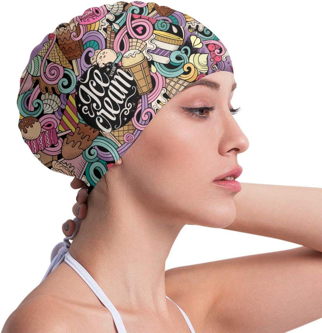 Lanswim Swim Cap for Women/Men，Waterproof Hair Swimming Caps Special Printed Adults Comfortable Fit Swimming Cap for Hummingbird Watercolor : Sports & Outdoors