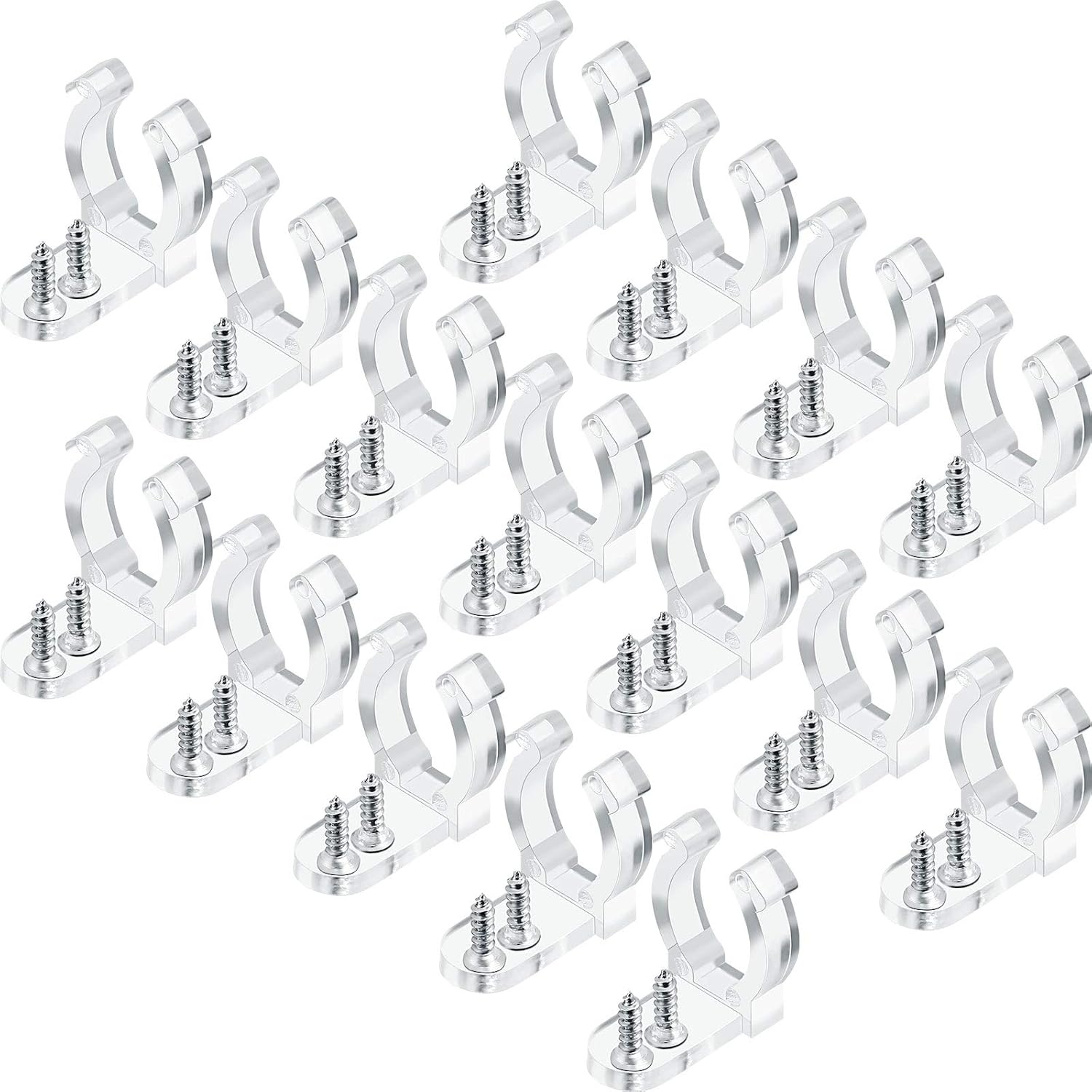 150 Pieces 1/2 Inch LED Rope Light Clips Holder with 300 Pieces Screws