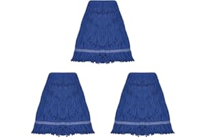 Commercial Mop Head Replacement,Blue Cotton Looped End String, Wet Industrial Cleaning Vintage Mop Head Replacements Refill, 