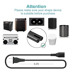 2 Pack 2 Prong AC Power Cord Fit for