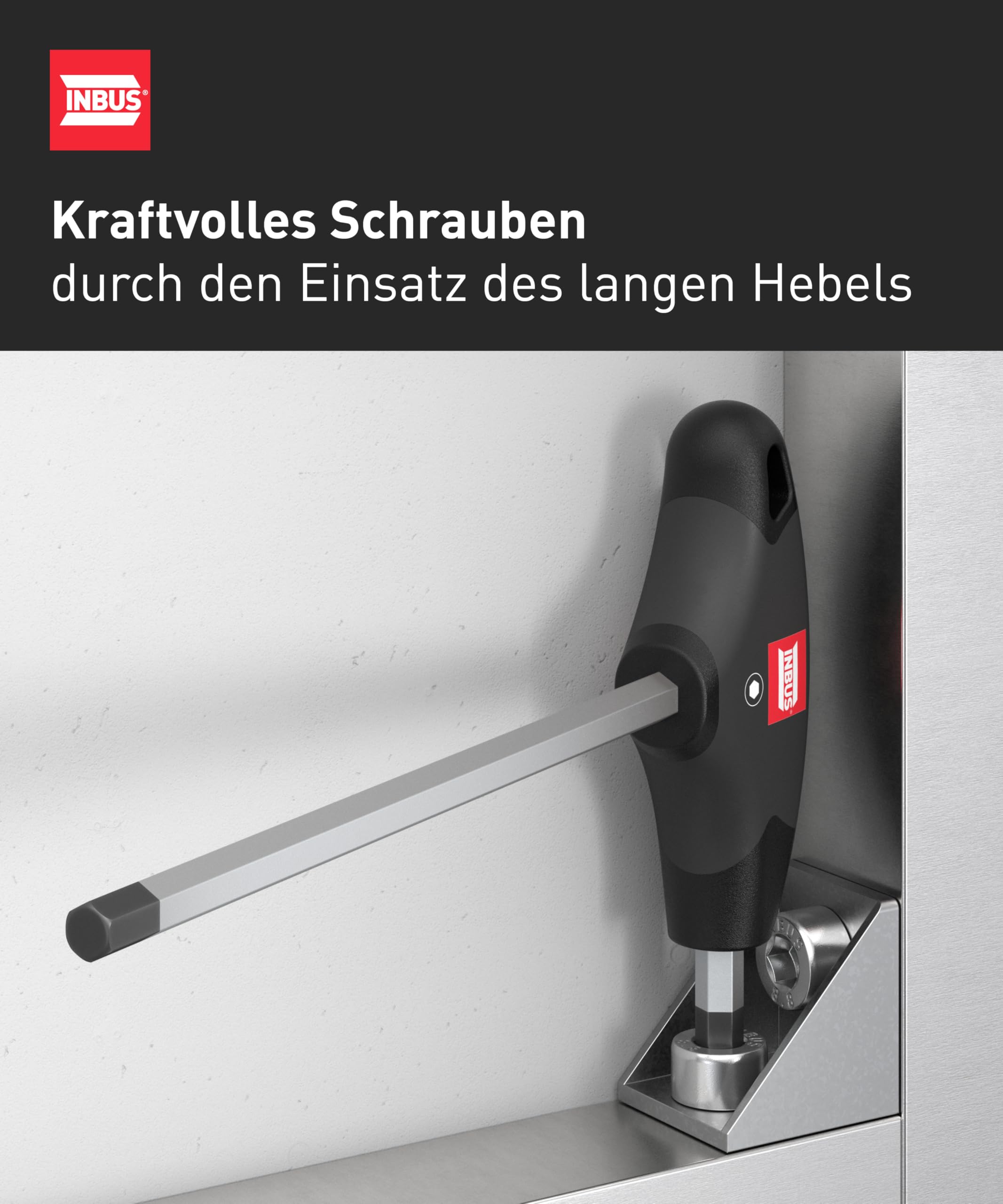 INBUS® 70129 T-Griff Schraubendreher Set 8tlg, 2–10mm, mit HybridTouch — Made in Germany 4