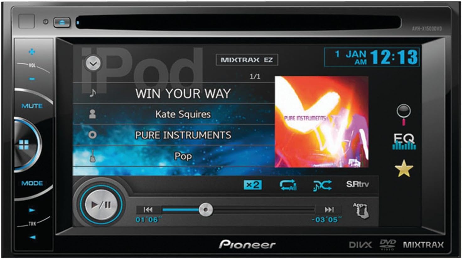 2013 MODEL PIONEER AVH-X1500 DVD / AVHX1500 DVD In-Dash 6.1 Touchscreen