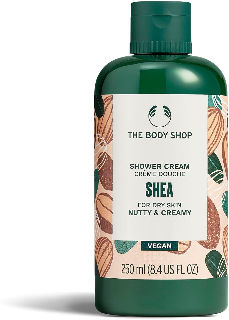 The Body Shop Shea Shower Cream 250ml for Dry Skin, 91% Natural Origin, Vegan