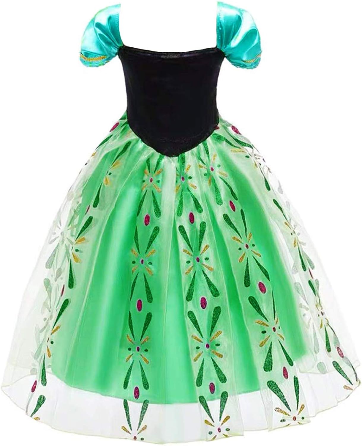 Almce Princess Dress Anna Costume for 2-8 Years Girls - Birthday Party Halloween Fancy Dress Up: Clothing