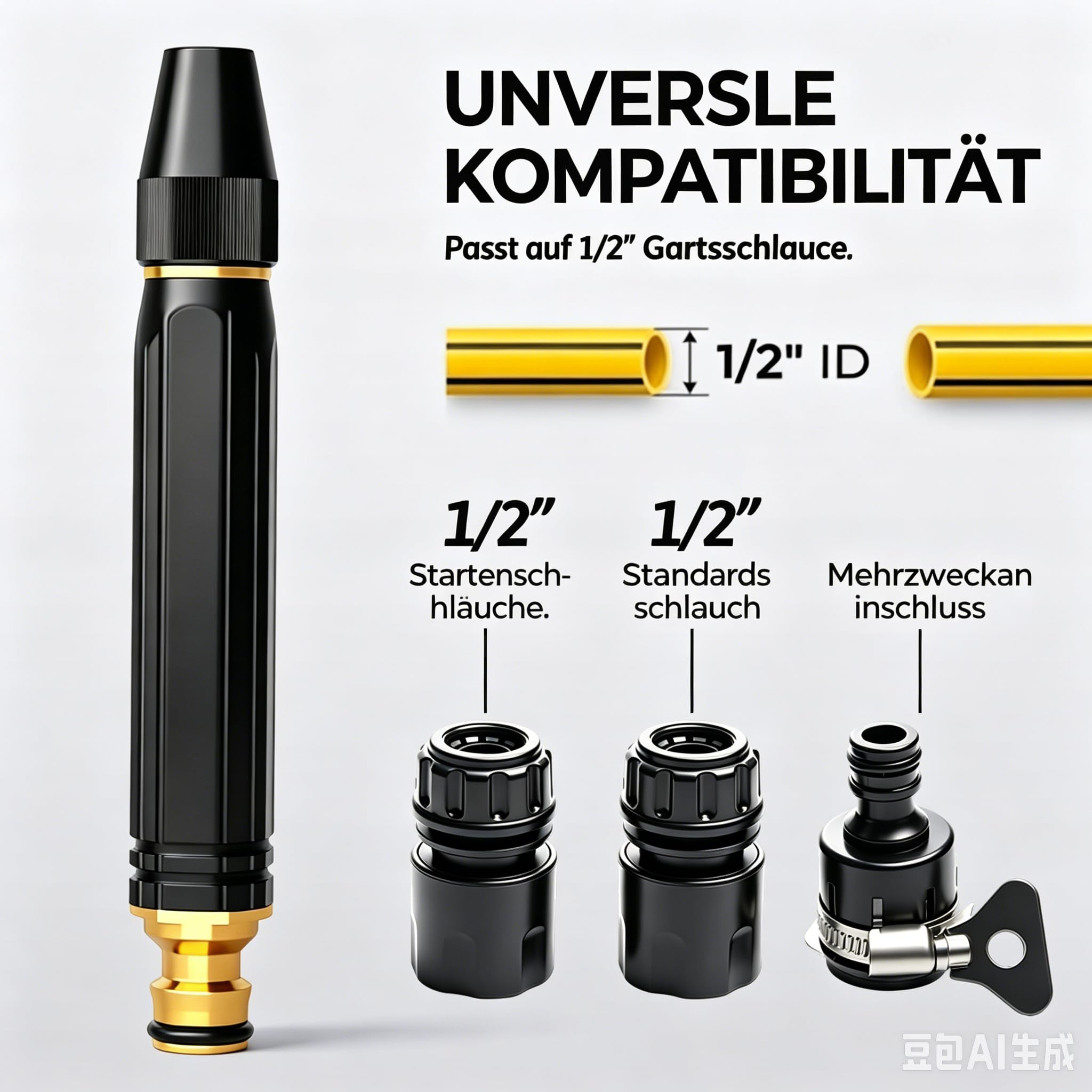 2026 Neu High Pressure Washer Gun,Hochdruckpistole für gartenschlauch,Wasserdruckpistole,Jet Hose Hochdruckreiniger mit Sprühdüse Auto, Zuhause, Garten, Reinigung von Glas (1 Set) 2