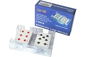 DNB SPORTS DNB Revolving Playing Card Tray - 2 Deck Plastic Rotating Canasta Card Holder