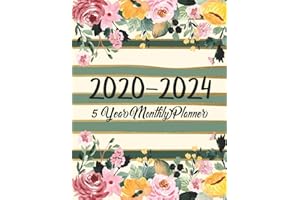 5 year monthly planner 2020-2024: 60 Months Calendar with Federal Holidays | Appointment Notebook | Agenda Schedule Organizer Logbook | Inspirational ... (2020-2024 5 Planner Flower Watercolor)