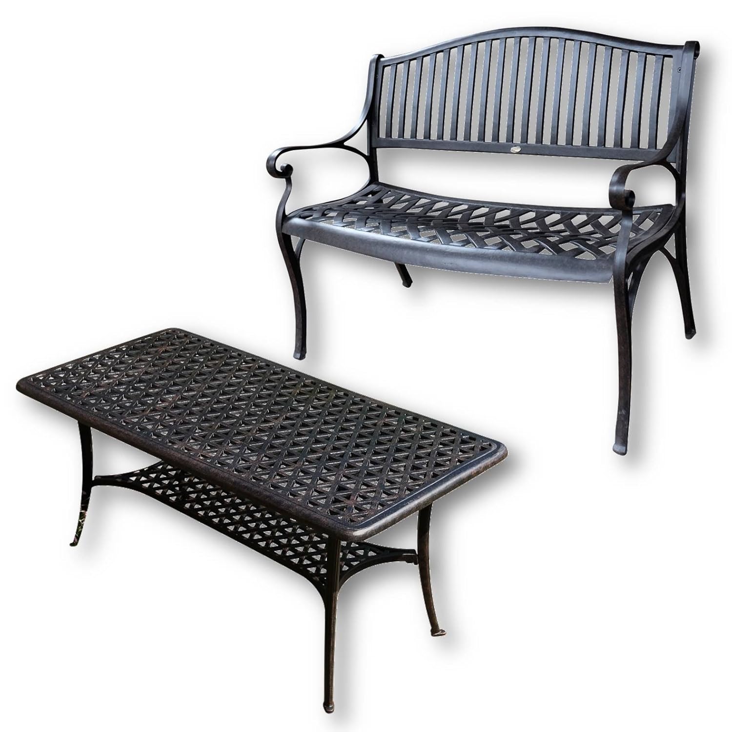 Lazy Susan - GRACE Gartenbank und CLAIRE Rechteckiger Garten