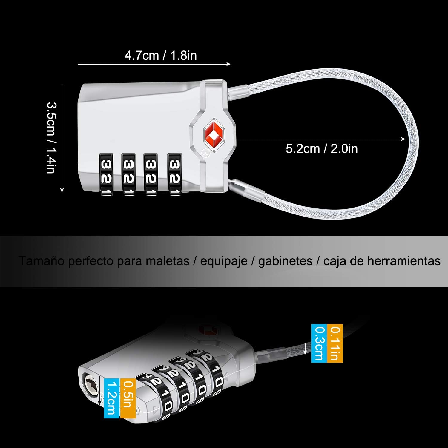 Accessorios de viaje Candado de Acero Laminado para Trabajo Pesado para