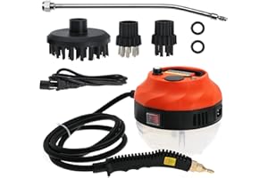 FRTZAL 2500W High Pressure Steam Cleaner, Handheld Portable High Temperature Steam Cleaning Machine for Kitchen Bathroom Grout Tile Furniture and Cars, with Cleaning Tool Kit (black&orange)