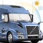 Semi-Truck Sun Shade for Windshield and Side Window | 300T Sunshade Maximum Coverage | Block Sun Heat Rays | Keep Warm in Winter for Semi, Commercial &amp; Big Rig Truck, RV, Boat