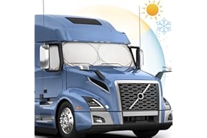 MEAKEIZE Semi-Truck Sun Shade for Windshield and Side Window | 300T Sunshade Maximum Coverage | Block Sun Heat Rays | Keep Warm in Winter for Semi, Commercial & Big Rig Truck, RV, Boat