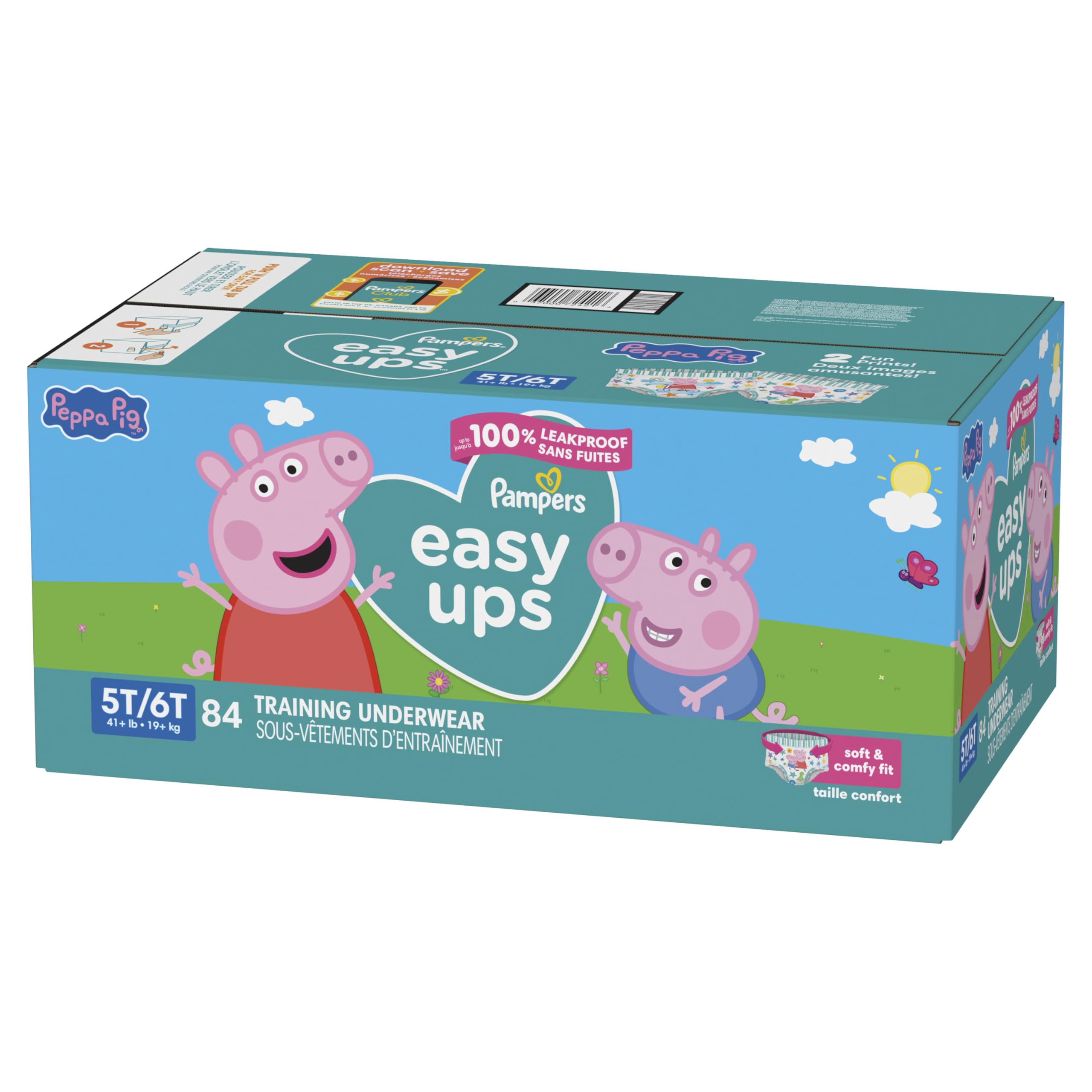 Pampers Training Pants - Easy Ups Girls & Boys - Size 5T-6T, 84 Count, Peppa Pig Potty Underwear (Packaging May Vary)