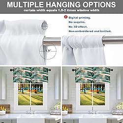 Batmerry Green Tropical Palm Leaf Valance