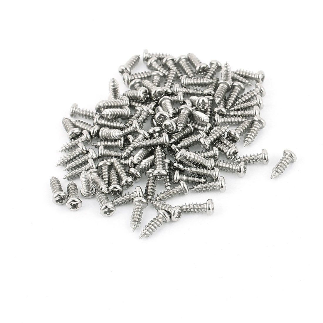 sourcing map 100pcs M2.5 x 8mm Stainless Steel Cross pan Head Self Tapping Screws Bolts