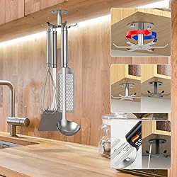 Funnacle 1pcs Under Cabinet Hooks Rotating Kitchen