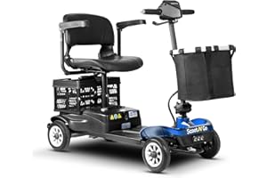 Scootngo 4 Wheel Mobility Scooter for Seniors & Adults with Dual Baskets, 350W Motor, 12AH Long-Range Battery, 300LBS+ Weight